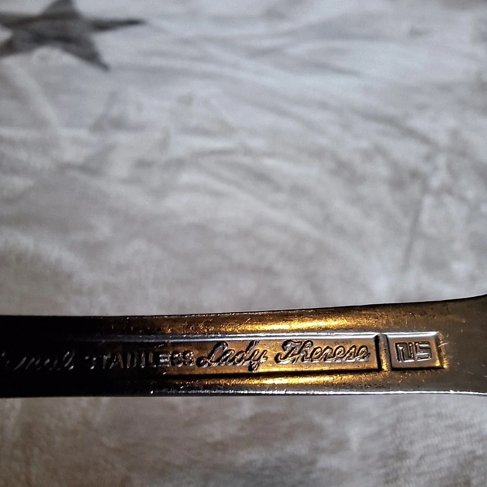 National Stainless Lady Theresa Set of 2 Spoons Made In Japan Replacements